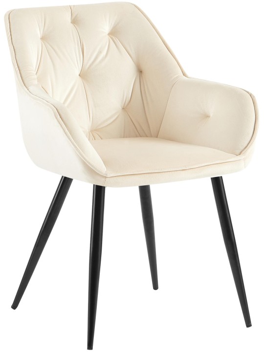 Scaun vizitator Cassis catifea, crem