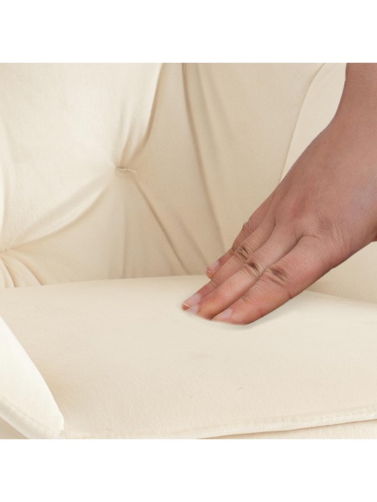 Scaun vizitator Cassis catifea, crem