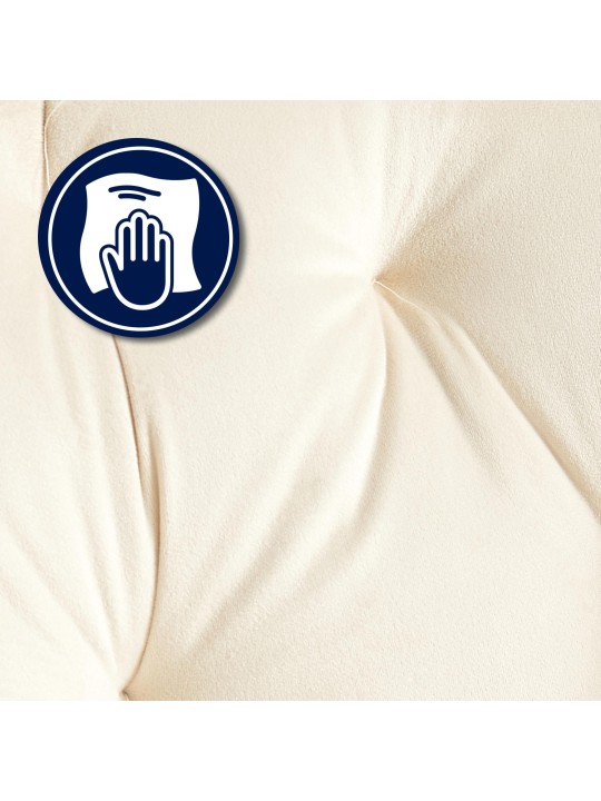 Scaun vizitator Cassis catifea, crem