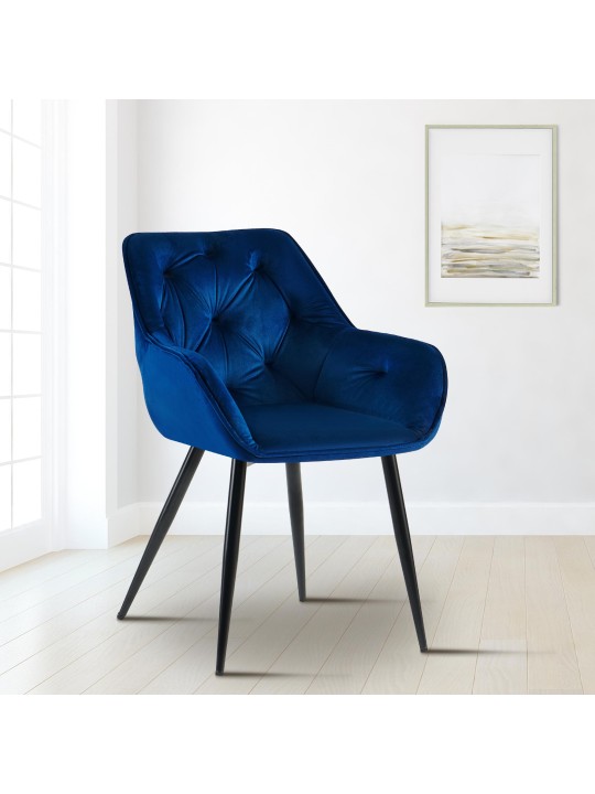 Set 2 scaune de sufragerie Cassis, albastru