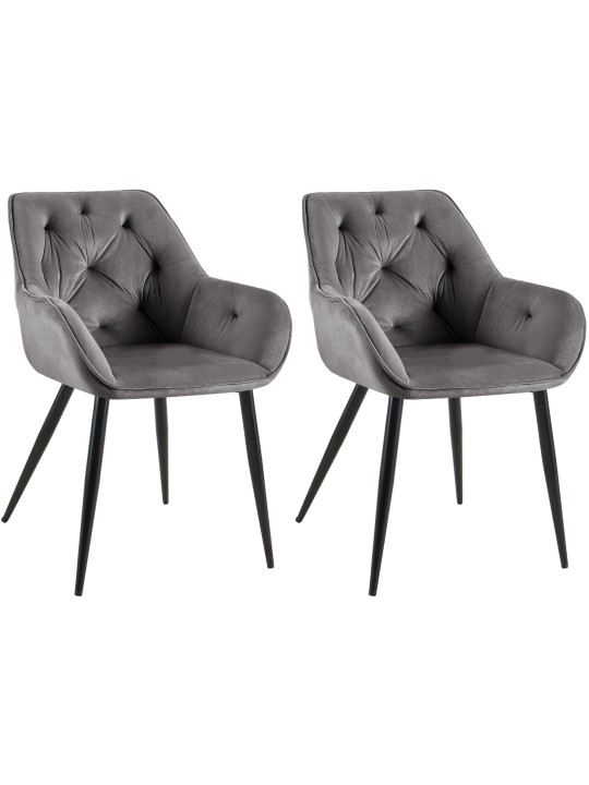Set 2 scaune de sufragerie Cassis, gri închis Set 2 scaune de sufragerie Cassis, gri închis