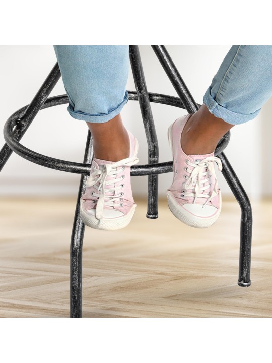 Scaun de bar Hanam, argint antic