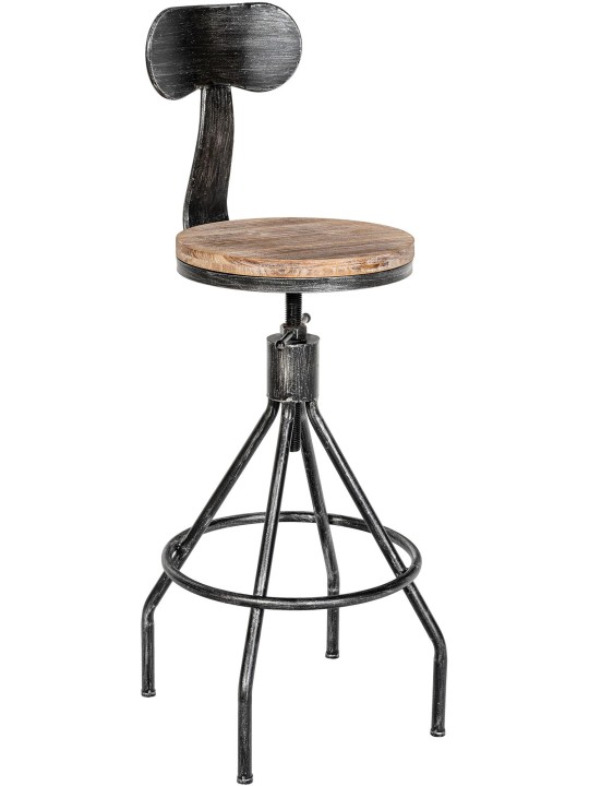 Scaun de bar Hanam, argint antic