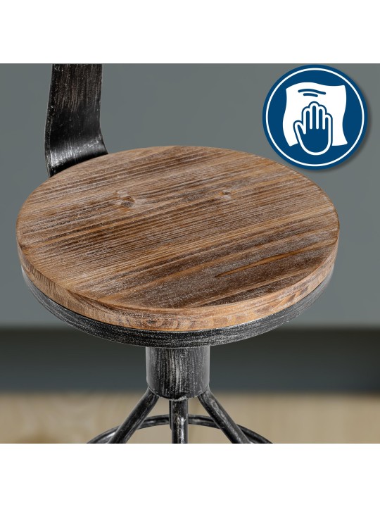 Scaun de bar Hanam, argint antic