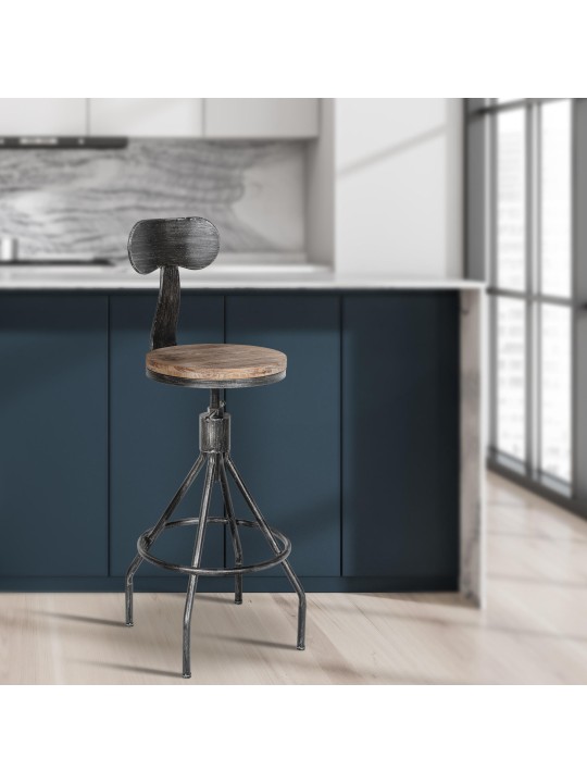 Scaun de bar Hanam, argint antic