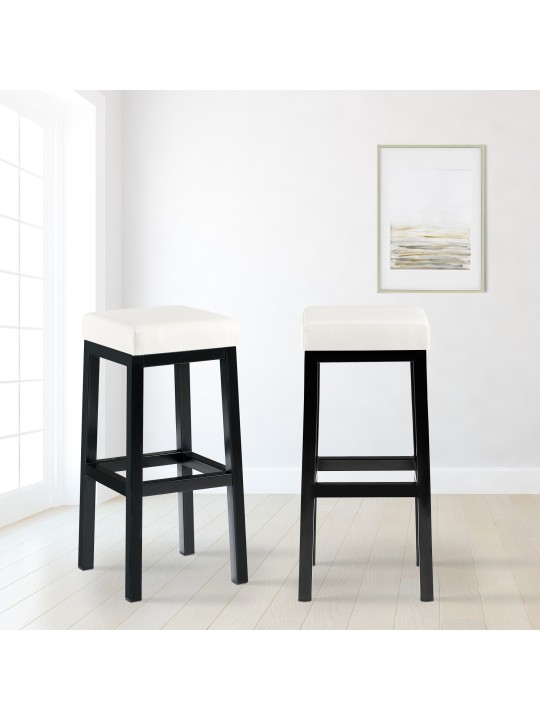 Scaun de bar Taylor B85 imitatie piele, alb