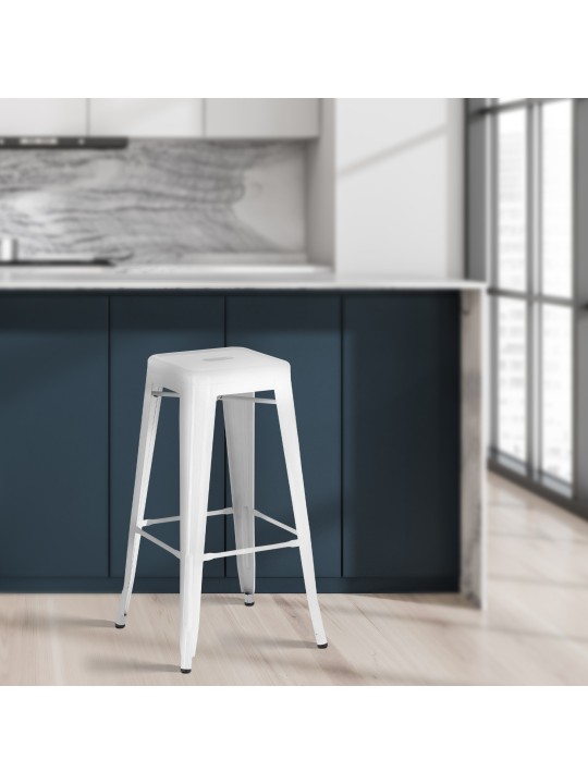 Scaun de bar Joshua, alb