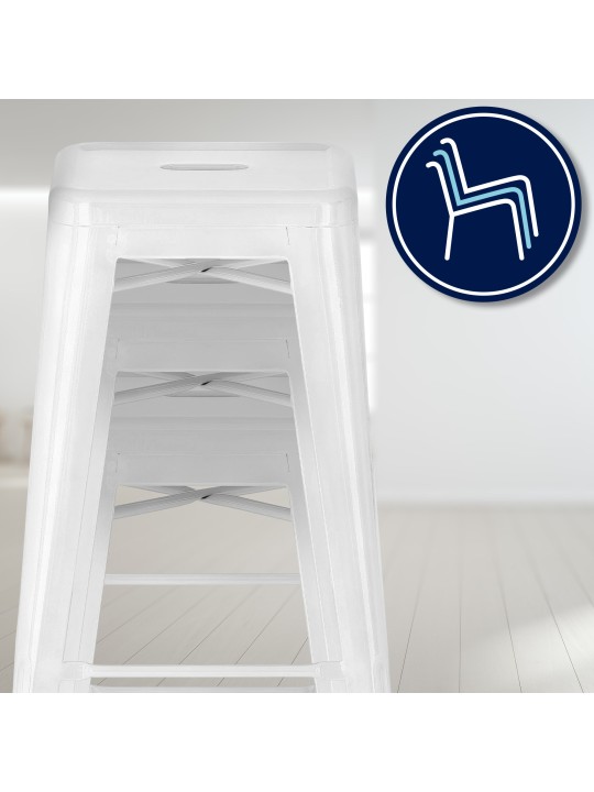 Scaun de bar Joshua, alb