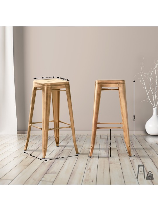 Scaun de bar Joshua, auriu