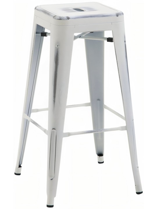 Scaun de bar Joshua, alb antic