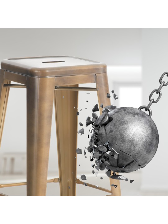 Set 2 scaune de bar Joshua, auriu