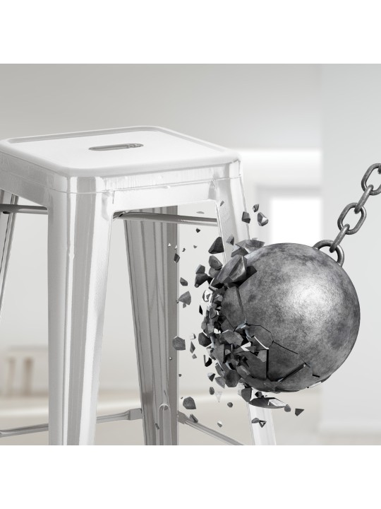 Set 2 scaune de bar Joshua, argintiu