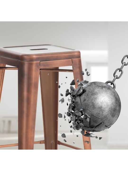 Set 4 scaune de bar Joshua, cupru