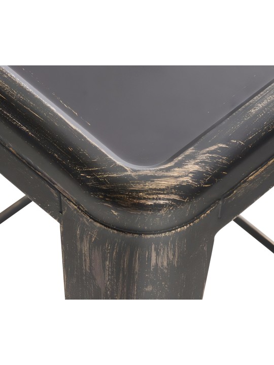 Set 4 scaune de bar Joshua antic, negru-auriu