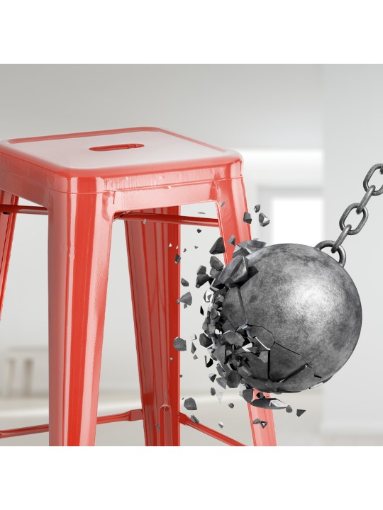 Set 4 scaune de bar Joshua, roșu