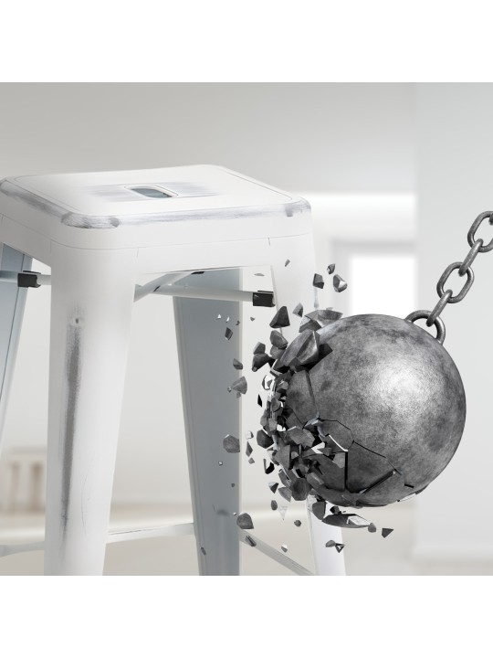 Set 4 scaune de bar Joshua, alb antic