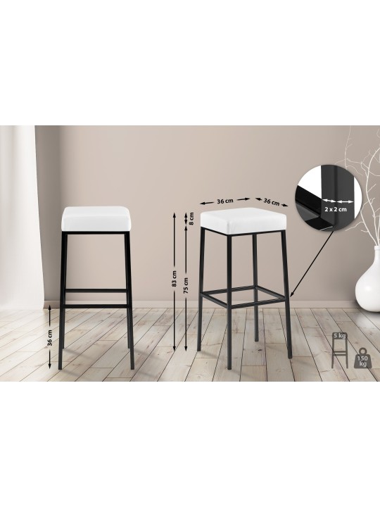 Scaun de bar Montreal B85, alb