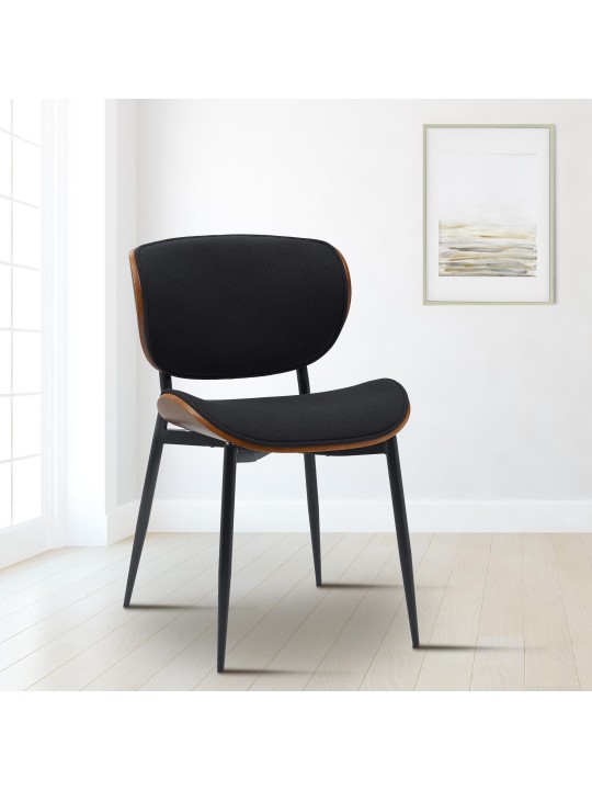 Scaun vizitator stofa Enid, nuc/negru