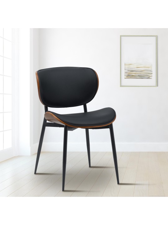Scaun vizitator Enid imitatie de piele, nuc/negru Scaun vizitator Enid imitatie de piele, nuc/negru