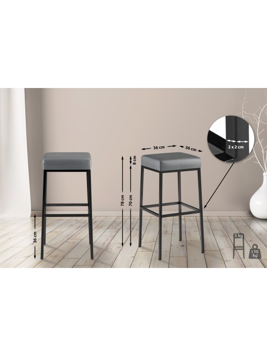 Scaun de bar Montreal B80, gri Scaun de bar Montreal B80, gri