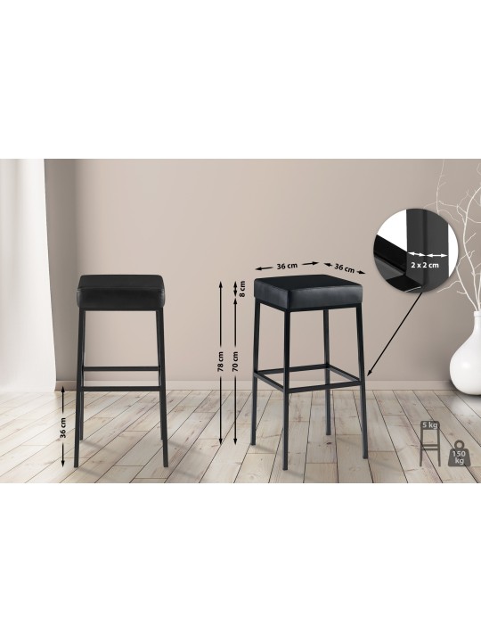 Scaun de bar Montreal B80, negru Scaun de bar Montreal B80, negru