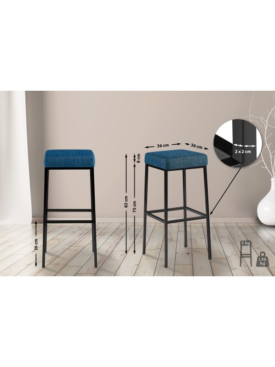 Scaun de bar Montreal B85 stofa, albastru