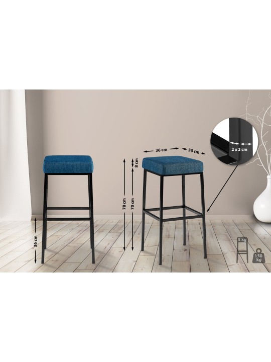 Scaun de bar Montreal B80 stofa, albastru