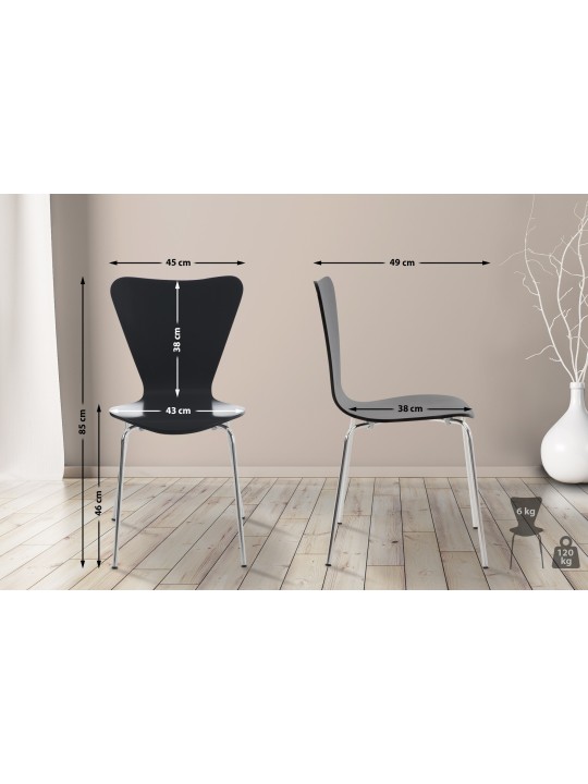Set 2 scaune vizitator Calisto, negru