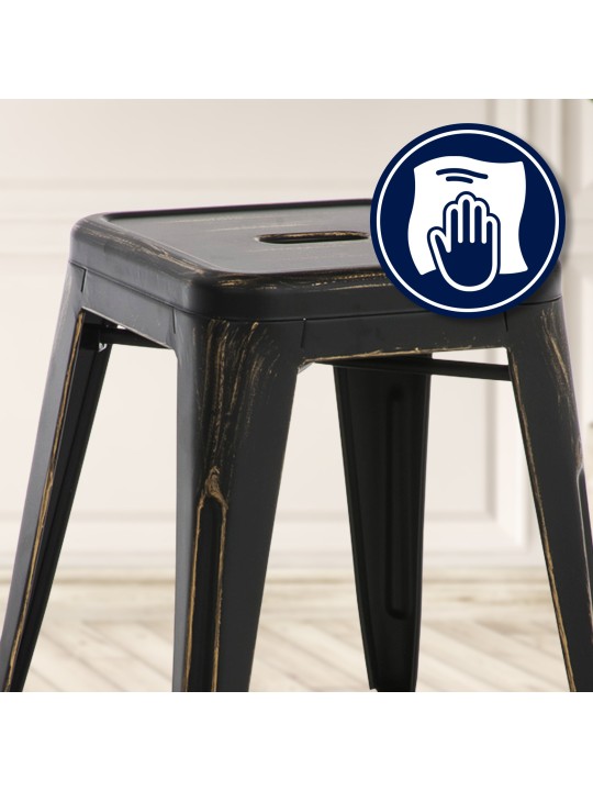 Scaun Armin antic, negru-auriu