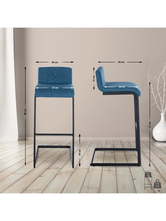 Scaun de bar Newport material B, albastru