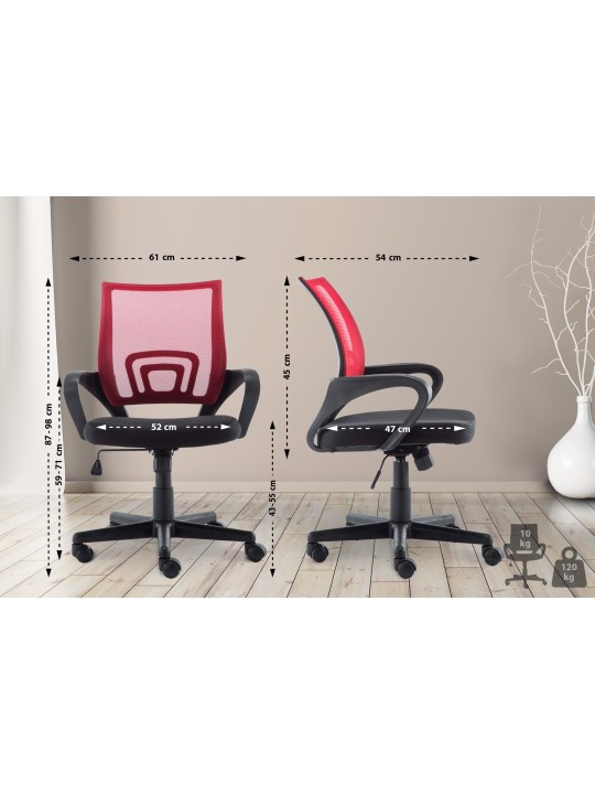 Scaun de birou Genius, roșu