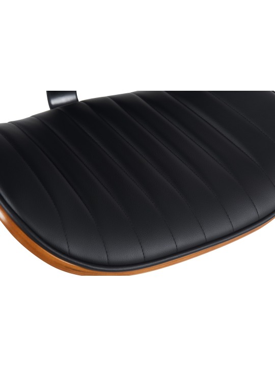 Scaun de bar Clawson imitatie piele, nuc/negru