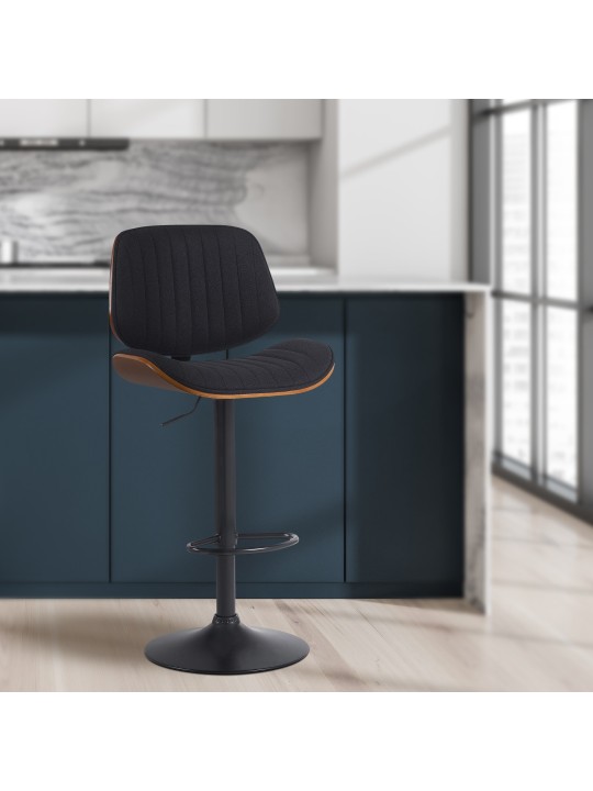 Scaun de bar Tesatura Clawson, nuc/negru Scaun de bar Tesatura Clawson, nuc/negru