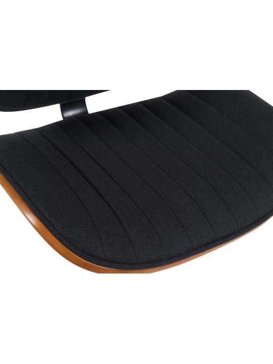 Scaun de bar din material Clawson cromat, nuc/negru