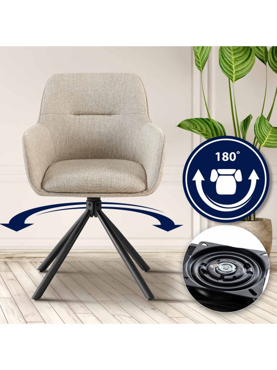 Scaun Tipton stofa, taupe