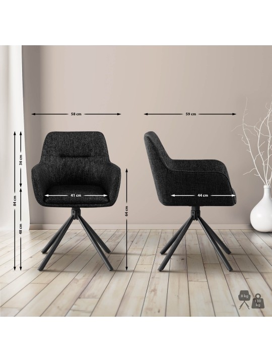 Scaun Tipton stofa, negru