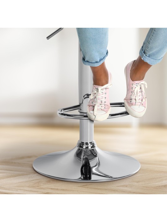 Scaun de bar Olinda catifea crom, crem