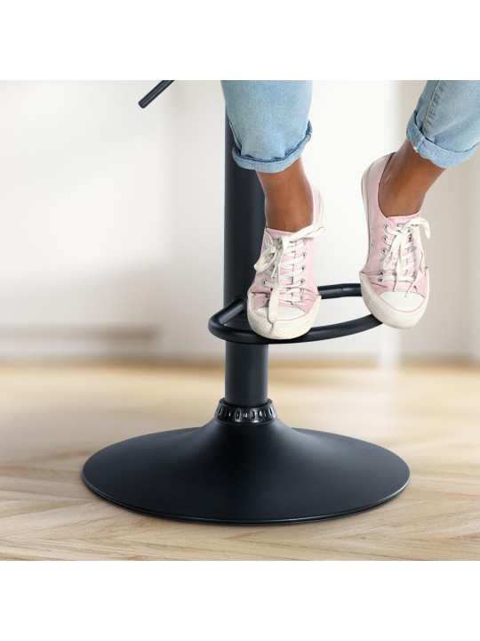 Scaun de bar Olinda catifea, negru