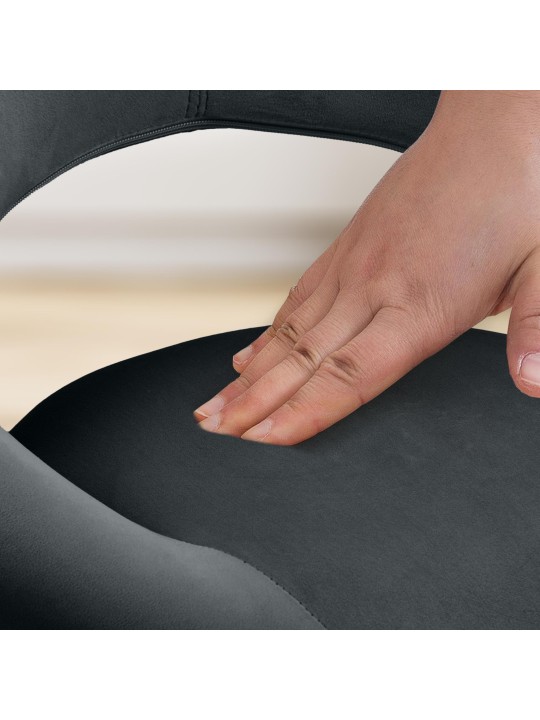 Scaun de bar Olinda catifea, negru