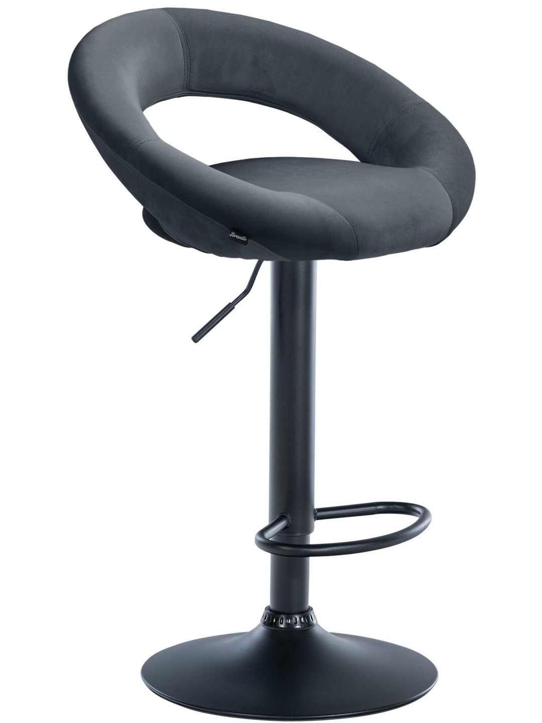 Scaun de bar Olinda catifea, gri închis