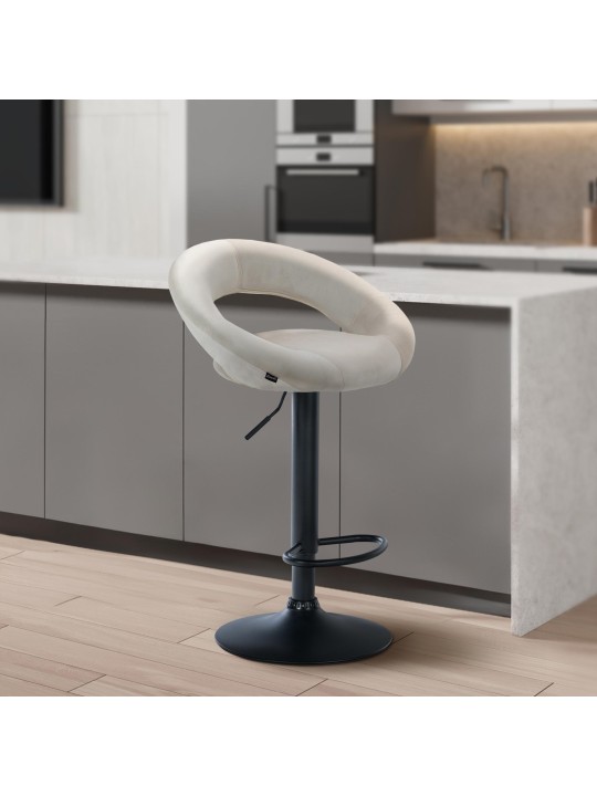 Scaun de bar Olinda catifea, crem Scaun de bar Olinda catifea, crem