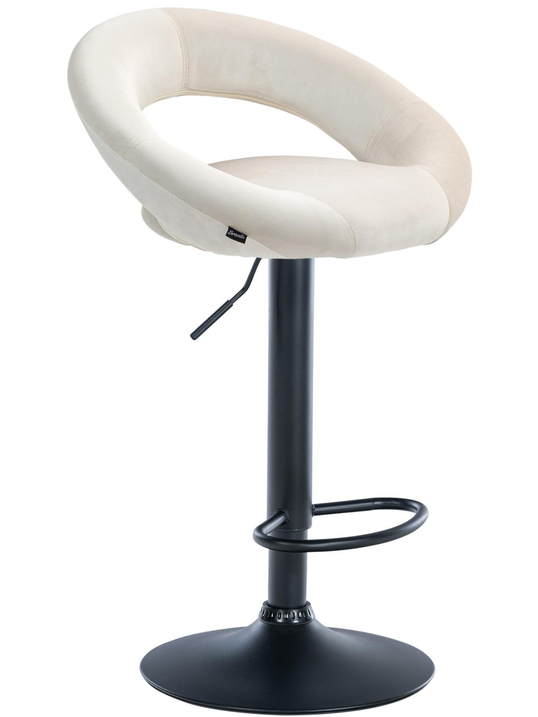 Scaun de bar Olinda catifea, crem