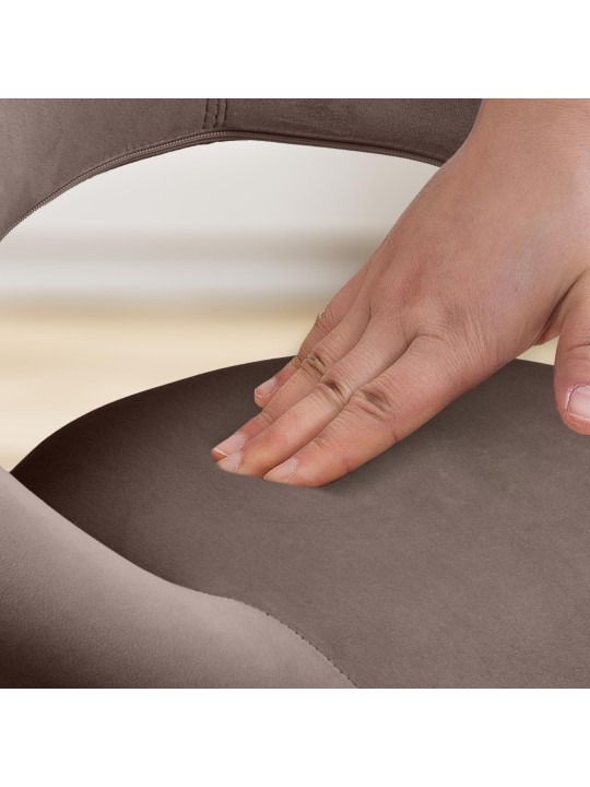 Scaun de bar Olinda catifea, maro