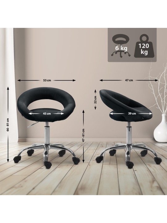 Scaun de lucru Olinda catifea, negru Scaun de lucru Olinda catifea, negru