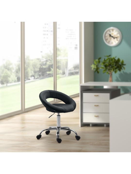 Scaun de lucru Olinda catifea, negru Scaun de lucru Olinda catifea, negru