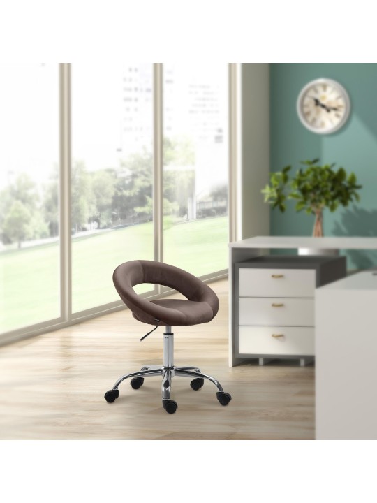 Scaun de lucru Olinda catifea, maro Scaun de lucru Olinda catifea, maro