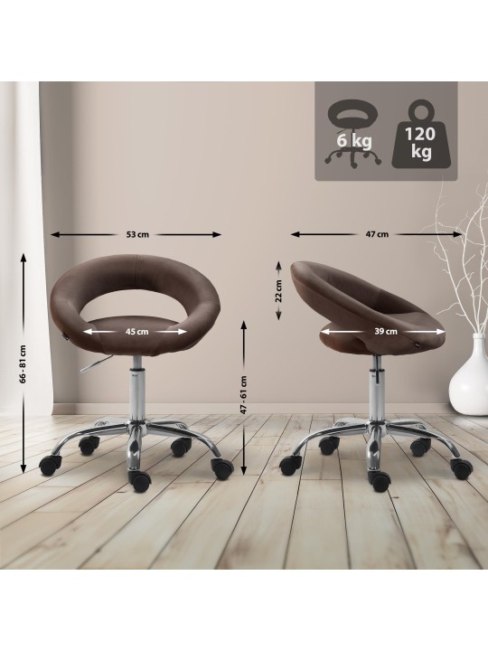Scaun de lucru Olinda catifea, maro Scaun de lucru Olinda catifea, maro