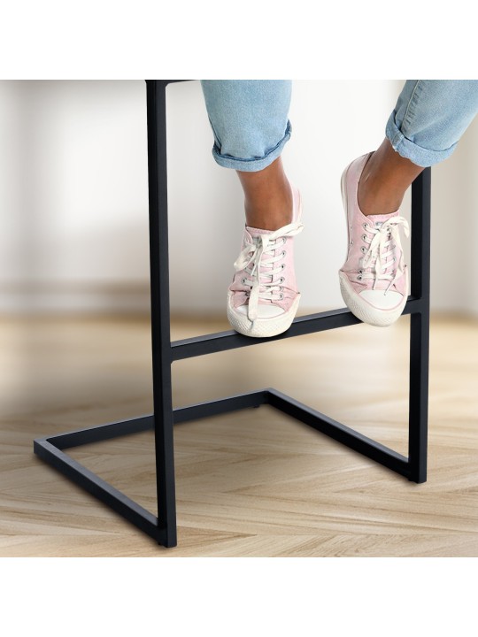 Scaun de bar țesătură Hopewell B, gri închis