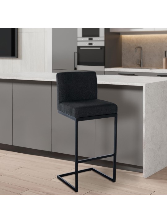 Scaun de bar țesătură Hopewell B, gri închis