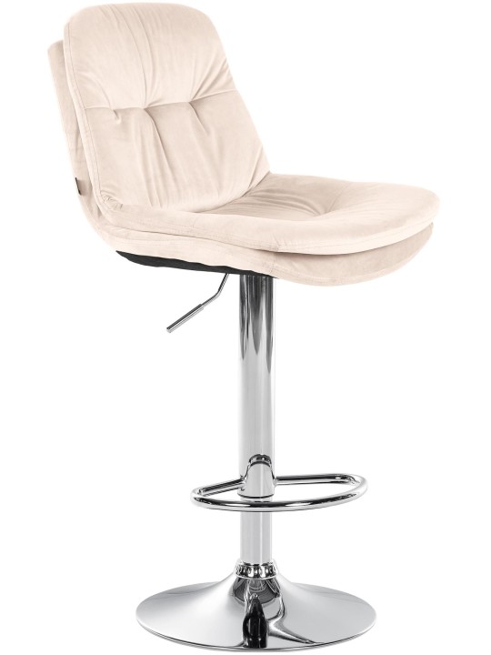 Scaun de bar Laurel catifea crom, crem Scaun de bar Laurel catifea crom, crem